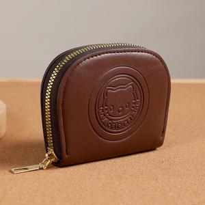 Nouveau Sac à Main Portable en PU Motif Chat Mignon 2026 avec Fermeture Éclair, Porte-Cartes Unisexe, Mini Portefeuille Demi-Lune Tendance - Product Image 2