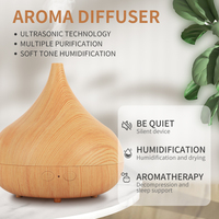 Humidificateur d'air électrique à brouillard froid ultrasonique, 400ml, grain de bois, diffuseur d'huile essentielle, humidificateur d'air