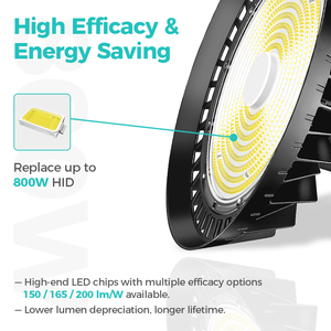 Lumière <span class=keywords><strong>LED</strong></span> UFO High Bay 347 480V IP65 0 10V Gradation ETL DLC Entrepôt industriel - Product Image 2