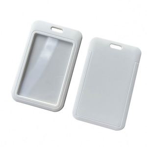 Porte-badge vertical en plastique rigide avec logo personnalisé, porte-carte d'identité, étui à badge coulissant, protecteur de badge - Product Image 3