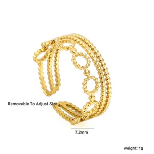 European Adjustable Multi Layer <b>Rings</b> Hollow Personalized Stainless Steel Jewelry <b>Rings</b> Open Heart Tarnish Free 18K <b>Gold</b> <b>Ring</b> - Product Image 6