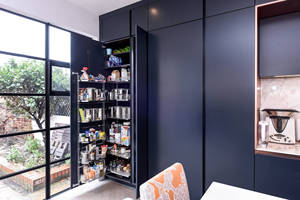 Gabinete australiano armadio da cucina alla moda pavimenti in legno massello isola e piani <span class=keywords><strong>di</strong></span> <span class=keywords><strong>lavoro</strong></span> bianchi con luce - Product Image 5