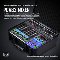 TEYUN PGA82 profesyonel 8-Channel 24 DSP etkisi USB karıştırma konsolu ile güç amplifikatörü kutu tipi ses kartı