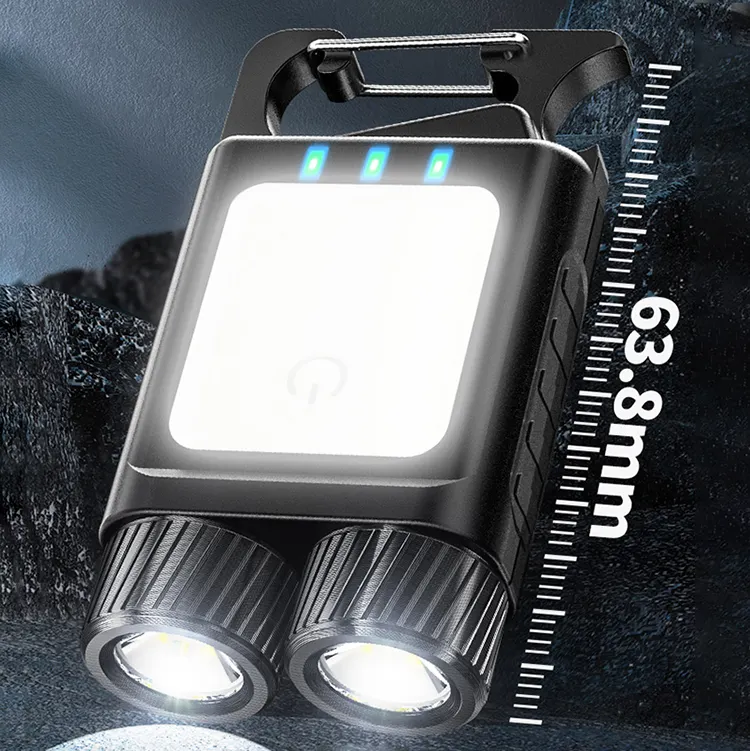 新しいデザインのキーホルダーアルミニウムボディトーチ超高輝度トーチライト充電式フラッシュライト防水ミニLED懐中電灯