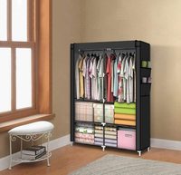 Wand Hängen Kleiderschrank und Diy Tragbaren Schrank und Schrank Kleidersack Schlafzimmer Lagerung & Schrank Home Möbel Moderne Faltbare