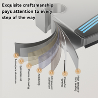Ensemble de douche thermostatique en aluminium avec affichage de la température LED et sortie d'eau à 4 voies pour projets de salle de bain haut de gamme
