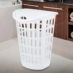 Fashion Laundry Mesh Hamper Plastic Storage Basket With Lid