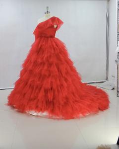 Flauschige Abendkleider Tiered Tulle Rüschen A-Linie Abend party Kleid Ballkleid Ballkleid - Product Image 5