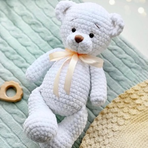 <span class=keywords><strong>Amigurumi</strong></span> Bear peluche personalizzato uncinetto morbido per dormire orsacchiotto Baby Shower regalo fatto a mano animale di peluche per bambini - Product Image 3