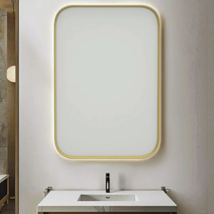 Jen Espejo Cuadrado Moderno con Marco de Aluminio, Elegante Diseño Minimalista para Baño, Dormitorio, Casa o Apartamento, Uso en Hotel - Product Image 1
