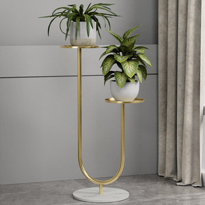 Porte-fleurs en fer doré en forme de U, sur pied, style simple, pour salon, support de rangement pour plantes <span class=keywords><strong>d</strong></span>'<span class=keywords><strong>intérieur</strong></span> - Product Image 1