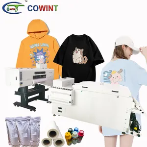 Cowint todo en uno 24 pulgadas i3200 máquina de impresora 60cm gran formato DTF impresora de inyección de tinta camiseta impresora con máquina de agitación de polvo