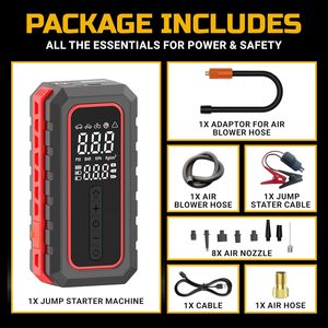 6-in-1 Jump Starter With Blowing Air <strong>Battery</strong> <strong>Booster</strong> With Tyre Inflator Tire Pressure Monitor Power Bank Emergency Light ,CE ODM - Product Image 6