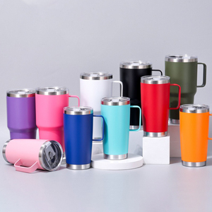 Premium Stainless Steel Travel Tumbler 30oz with Handle Leak Proof Lid and Straw Double Wall Vacuum Insulated Mug for <b>Hot</b> <b>Cold</b> B - Product Image 3