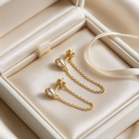 Boucles d'oreilles femme spirale irrégulière ligne tordue abstraite, acier inox plaqué or 18K