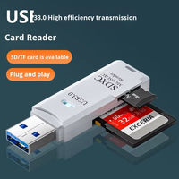 Lecteur de carte Micro TF SD USB 3.0, 5 Gbps, 2 en 1, lecteur de carte mémoire SD double fente USB 3.0, adaptateur USB 2.0 pour SDXC, SDHC, MMC, RS-MMC