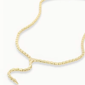 Venta al por mayor único collar de serpiente refrigerada 14K/18k oro con piedra de circón joyería de moda para bodas y fiestas - Product Image 3