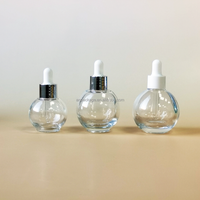 Flacon compte-gouttes rond en verre 30ml 40ml 45ml pour huiles essentielles, parfums, sérums – Base lourde, vide, personnalisable avec logo – Emballage cosmétique en gros