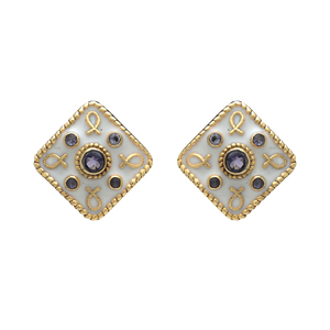 Wholesale Iolite <b>Stud</b> Earring Gold Plated 925 Sterling <b>Silver</b> <b>Stud</b> Earring Wedding & Engagement Bridal Earring - Product Image 1