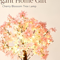 Lampe Premium en forme d'arbre de cerisier 47cm, LED, éclairage Sakura Bonsaï, alimentation USB, veilleuse décorative pour chambre, maison, cadeau