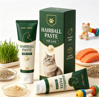 Pâte anti-boules de poils pour chats, riche en protéines et sans céréales, OEM ODM, complément alimentaire naturel pour animaux de compagnie, contrôle des boules de poils, soutien digestif pour chats