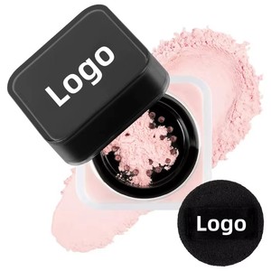 Luxury brand highlights matte loose powder with a small powder puff for controlling oil and providing organic setting. - Product Image 1
