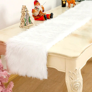 <span class=keywords><strong>Chemin</strong></span> de <span class=keywords><strong>table</strong></span> moderne en fausse <span class=keywords><strong>fourrure</strong></span> à motif de dessin animé 15x70 pouces Décoration de <span class=keywords><strong>table</strong></span> blanche - Product Image 1