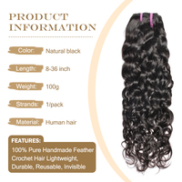 Lot de 100g de Cheveux Vierges Naturels Ondulés 100% Brésiliens, Tissage Double Trame, Paquets de Cheveux Tissés à la Machine