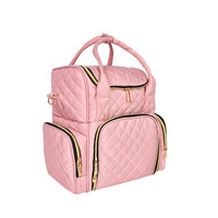 Vente en gros pour un sac de rangement pour outils de maquillage et de vernis à ongles à grande capacité, à double couche, en polyester, avec fermeture éclair, détachable, très vendu