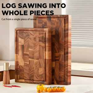 Ensemble de planches à découper en bois pour cuisine personnalisées - Acacia à grain bouté pour la viande et les légumes Planche à découper de <span class=keywords><strong>boucher</strong></span> pour une utilisation en cuisine - Product Image 1