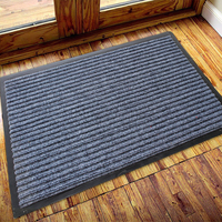 Tapis d'entrée commerciaux en polyester, tapis de bienvenue modernes à rayures, grand tapis de porte d'entrée côtelé pour la maison