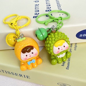 Llavero 3D al por mayor con diseño de frutas y animales, con cascabel, estilo Kawaii, para teléfono, bolso, accesorios para niñas y adolescentes - Product Image 4