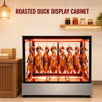 Vitrine chauffante thermostatée professionnelle pour canard rôti, poulet entier, ventre de porc croustillant et viande BBQ