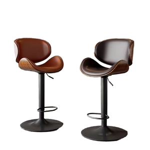 Factory Custom Leather <strong>Bar</strong> Chair with Steel Leg Counter Rotating <strong>Bar</strong> <strong>Stool</strong> <strong>Adjustable</strong> for Household Kitchen Dining Mall Use - Product Image 3