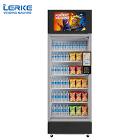 Máquina Expendedora Inteligente LERKE con Pantalla Publicitaria de 21 Pulgadas para Alimentos y Bebidas, Frutas, Microexpendedora Inteligente con Lector de Tarjetas