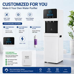 Distributeur d'eau commercial autonome avec refroidissement par compresseur et purificateur chauffant, système UV, 3 robinets pour eau chaude et froide - Product Image 1