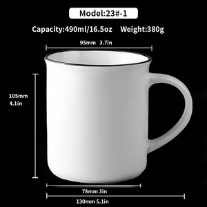 Tazza in Ceramica Personalizzabile per Sublimazione, Grande Capacità, per Caffè e <span class=keywords><strong>Latte</strong></span>, Design Moderno - Product Image 3