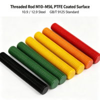 PTFE Coated Full Thread Stud Bolt M10-M56 10.9/12.9 Grade Alloy Steel GB/T9125 Flange Bolt Coarse&Fine Thread High Strength Rod