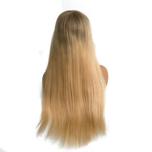 วิกผมแท้แบบเรียบของมนุษย์เส้นผมฐานลูกไม้ด้านหน้าทำจากผ้าไหม - Product Image 5