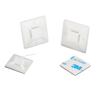 Attaches de gestion de câbles industriels en nylon noir de 4/5 po, auto-adhésives, pour support de câbles avec fixation par serre-câbles CHCC