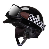 Casque de scooter vintage en ABS avec double visière, sangle de menton réglable, design respirant, certifié 3C DUAL pour les trajets urbains