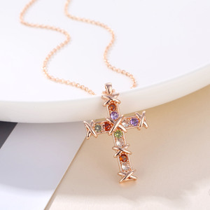 Perles de zircon colorées, collier en bambou neutre, design <span class=keywords><strong>Liki</strong></span>, style Instagram, colliers raffinés - Product Image 6