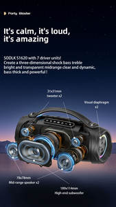 Speaker Nirkabel SODLK S1620 300W Suara Bertenaga Bass Dalam dengan 2 Mic Nirkabel dan Pertunjukan Lampu RGB untuk Pesta, Luar Ruangan, Berkemah - Product Image 4