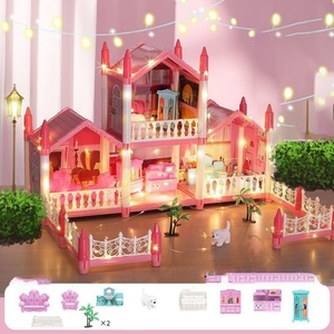 Maison de poupée DIY géante, meubles miniatures, vente en gros, magnifique château-villa à assembler pour filles - Product Image 2