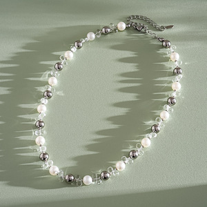 Collier Géométrique en Perles de Verre pour Femme, Chaîne de Clavicule Minimaliste de Luxe, Bijoux Européens et Américains - Product Image 4
