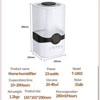 Humidificateur d'air électrique ultrasonique portable 4L pour huiles essentielles, aromathérapie, avec humidistat, pour bureau, chambre, maison, hôtel, usage domestique, prise US