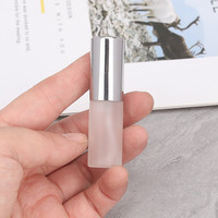 Flacons de parfum en verre réutilisables de 5 ml, atomiseur à brume fine, flacons ronds givrés vides pour emballage cosmétique, huile de parfum