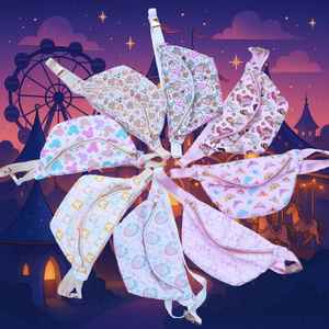 Bolsas de Cintura Jumbo Personalizadas con Diseño de Dibujos Animados en Colores Pastel, Unisex, Impermeables, de Nailon con Cierre de Cremallera, Ideales para Parques y Viajes, Fantástica Riñonera - Product Image 1