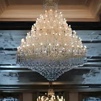 Lustre en cristal suspendu sur mesure Langchu pour hôtel, villa, mariage, luminaires décoratifs de luxe, AC 85-265V