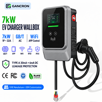 Chargeur domestique pour VE 7kW GB/T Type 32A AC Monophasé 220V, borne de recharge murale rapide pour voiture électrique avec WiFi